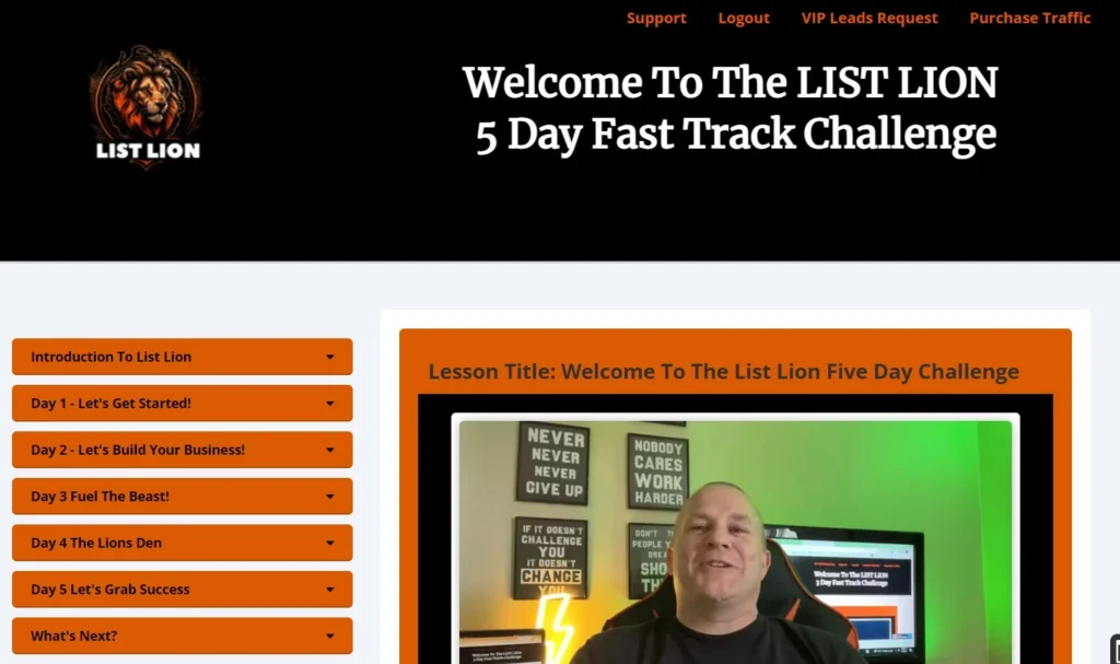 Screenshot of the ListLion Program Dashboard