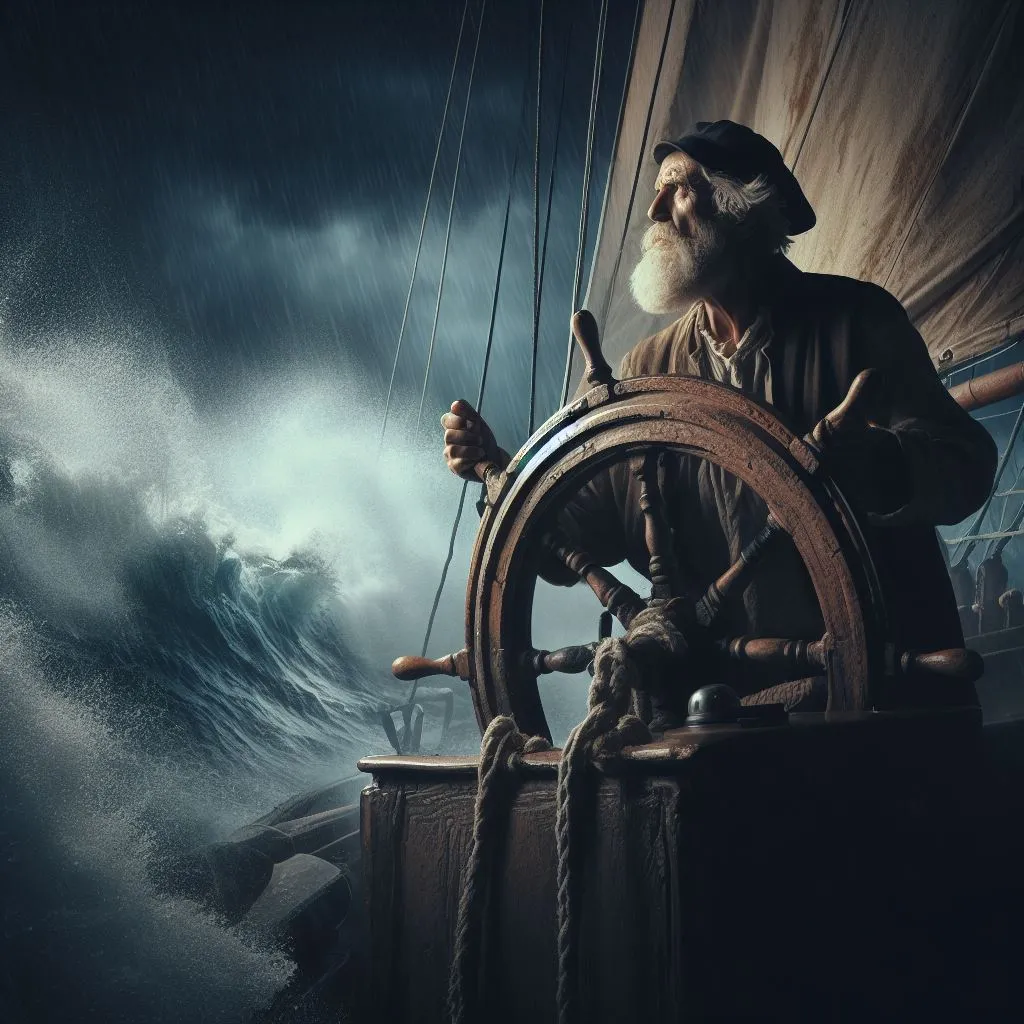 Bing Image Creator generated the image old sea captain using high quality prompt